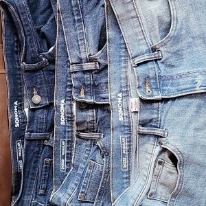 Sonoma Classic Blue Denim Jeans Mens 34 X 32 Lot of 3.